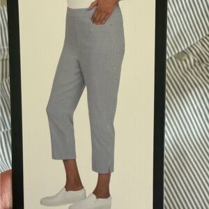 Women’s Mario Serrani Navy and Ivory Striped Capri